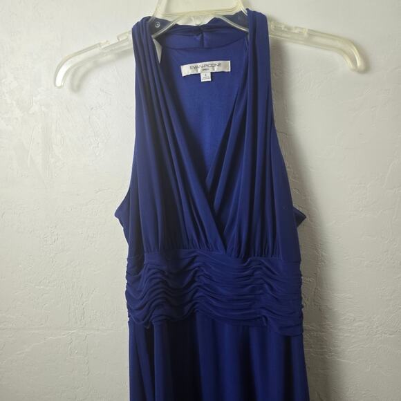 Evan Picone Royal Blue Midi Maxi Wedding Cocktail Event Dress Halter Formal 6 - Picture 10 of 11